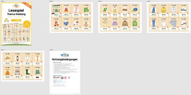 Lesespiel: Kleidung (Ich habe, wer hat…) – Überblick
