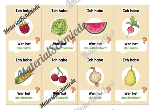 Lesespiel: Obst & Gemüse (Ich habe, wer hat...) - Vorschau 02