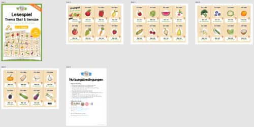 Lesespiel: Obst & Gemüse (Ich habe, wer hat...) - Überblick
