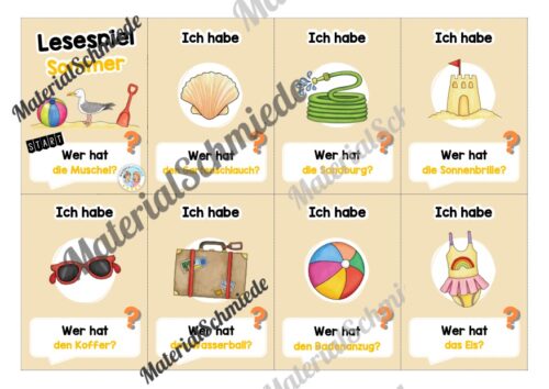 Lesespiel: Thema Sommer (Ich habe, wer hat...) - Vorschau 01