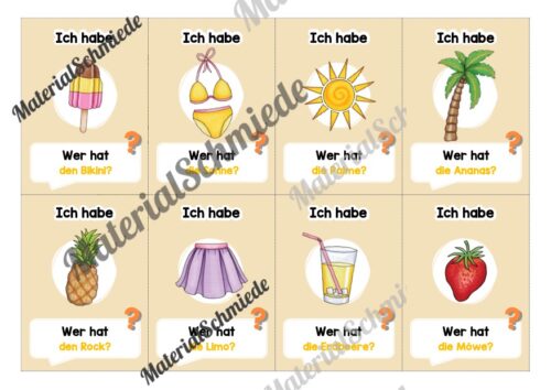 Lesespiel: Thema Sommer (Ich habe, wer hat...) - Vorschau 02
