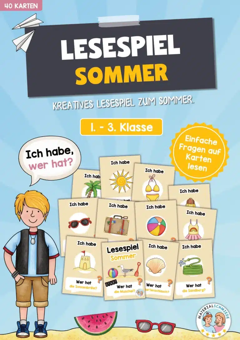 Lesespiel: Thema Sommer (Ich habe, wer hat…)