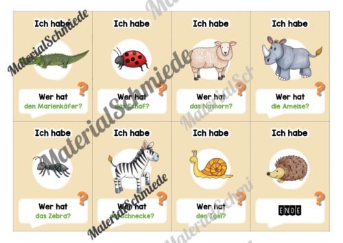 Lesespiel: Tiere (Ich habe, wer hat...) - Vorschau 05