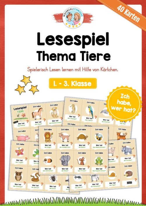 Lesespiel: Tiere (Ich habe, wer hat...)