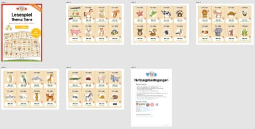 Lesespiel: Tiere (Ich habe, wer hat...) - Überblick