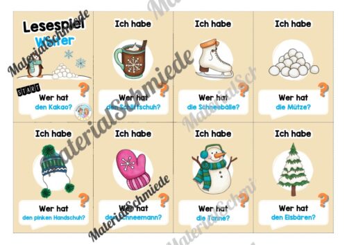 Lesespiel: Thema Winter (Ich habe, wer hat...) - Vorschau 01