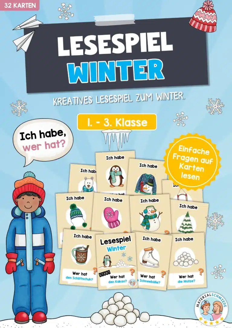 Lesespiel: Thema Winter (Ich habe, wer hat…)