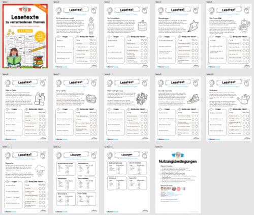 10 Lesetexte mit Aufgaben (Überblick)
