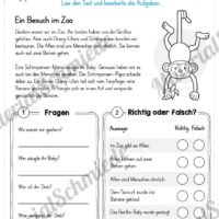 10 Leseübungen: Thema Tiere (Lesen & Verstehen) - Lesetext