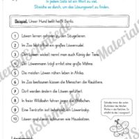 10 Leseübungen: Thema Tiere (Lesen & Verstehen) - Ein Wort zu viel