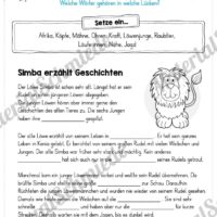 10 Leseübungen: Thema Tiere (Lesen & Verstehen) - Lückentext