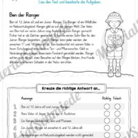 10 Leseübungen: Thema Tiere (Lesen & Verstehen) - Richtig oder Falsch