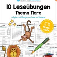 10 Leseübungen: Thema Tiere (Lesen & Verstehen)