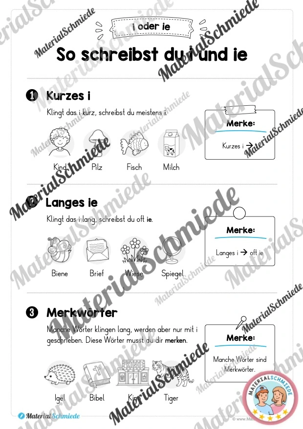 Lernheft: i oder ie (2. & 3. Klasse) - Arbeitsblatt 03