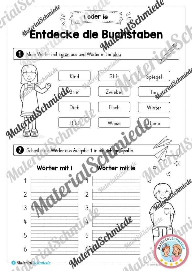Lernheft: i oder ie (2. & 3. Klasse) - Arbeitsblatt 04