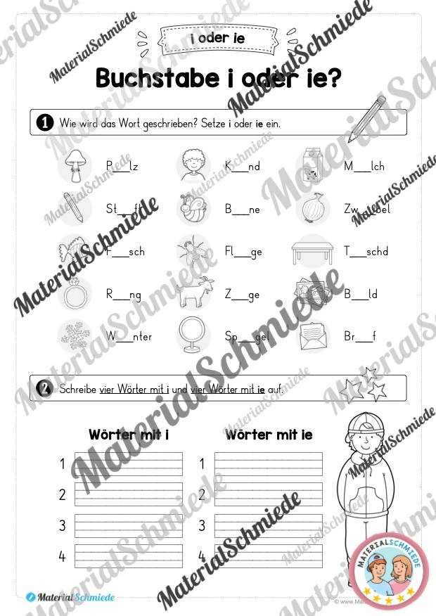 Lernheft: i oder ie (2. & 3. Klasse) - Arbeitsblatt 06