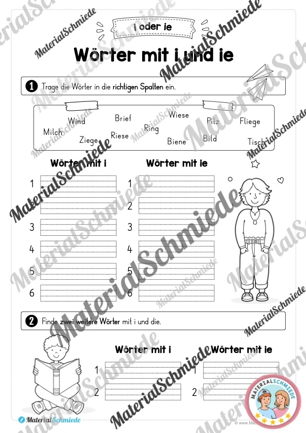 Lernheft: i oder ie (2. & 3. Klasse) - Arbeitsblatt 07