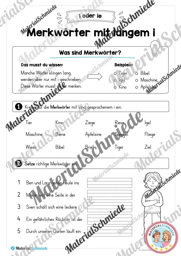 Lernheft: i oder ie (2. & 3. Klasse) - Arbeitsblatt 11