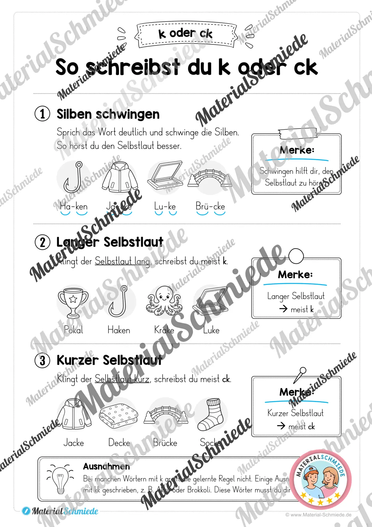 Lernheft: k oder ck (2. & 3. Klasse) – Vorschau 2