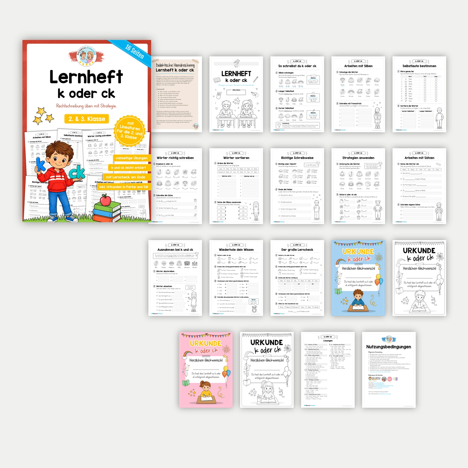 Lernheft: k oder ck (2. & 3. Klasse) – Materialübersicht