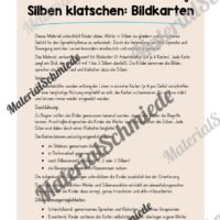 Silben klatschen: Bildkarten (1. & 2. Klasse) - Arbeitsblatt 01