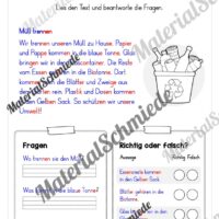 Silbenschrift: Lesetexte mit Fragen (2. & 3. Klasse) - Arbeitsblatt 02