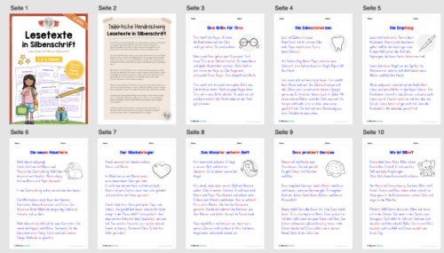 Lesetexte in Silbenschrift (1. & 2. Klasse) - Überblick