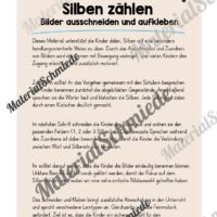 Bastelübung: Silben zählen lernen für die 1. & 2. Klasse (5 Seiten) - Arbeitsblatt 01