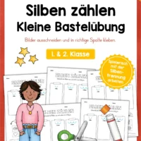 Bastelübung: Silben zählen lernen für die 1. & 2. Klasse (5 Seiten)
