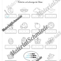 Silben klatschen: Arbeitsheft (1. & 2. Klasse) - Arbeitsblatt 01