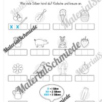 Silben klatschen: Arbeitsheft (1. & 2. Klasse) - Arbeitsblatt 02