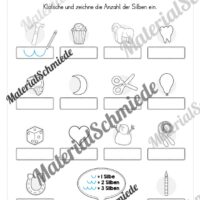 Silben klatschen: Arbeitsheft (1. & 2. Klasse) - Arbeitsblatt 03