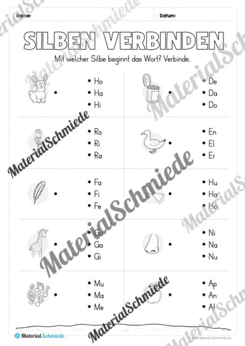 Arbeitsheft: Silben verbinden - 2. & 3. Klasse (13 Seiten) - Arbeitsblatt 03