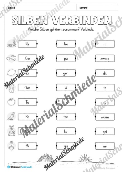 Arbeitsheft: Silben verbinden - 2. & 3. Klasse (13 Seiten) - Arbeitsblatt 05