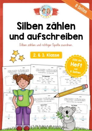 Arbeitsheft: Silben zählen lernen für die 2. & 3. Klasse (8 Seiten)