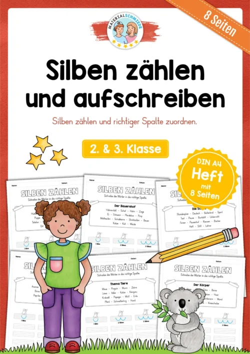 Arbeitsheft: Silben zählen lernen für die 2. & 3. Klasse (8 Seiten)