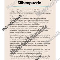 Silbenpuzzles für die 3. & 4. Klasse (8 Seiten) - Arbeitsblatt 01