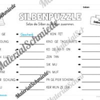Silbenpuzzles für die 3. & 4. Klasse (8 Seiten) - Arbeitsblatt 02