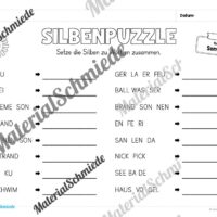 Silbenpuzzles für die 3. & 4. Klasse (8 Seiten) - Arbeitsblatt 03