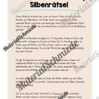 8 Silbenrätsel für die 3. & 4. Klasse - Arbeitsblatt 01