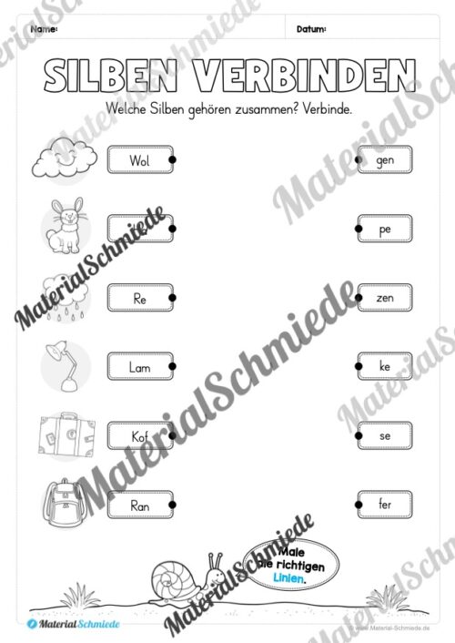 Fit in Deutsch: Wiederholungsaufgaben für die 1. Klasse (30 Arbeitsblätter) - Vorschau 06