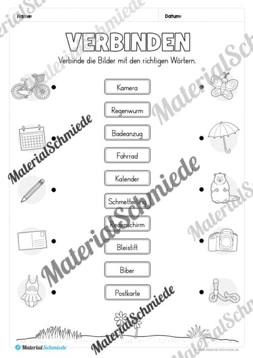 Fit in Deutsch: Wiederholungsaufgaben für die 1. Klasse (30 Arbeitsblätter) - Vorschau 08