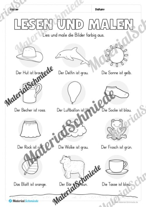 Fit in Deutsch: Wiederholungsaufgaben für die 1. Klasse (30 Arbeitsblätter) - Vorschau 13