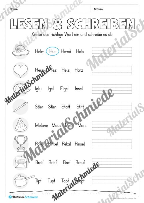 Fit in Deutsch: Wiederholungsaufgaben für die 1. Klasse (30 Arbeitsblätter) - Vorschau 14