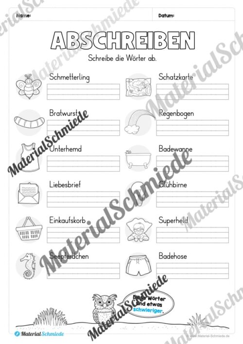 Fit in Deutsch: Wiederholungsaufgaben für die 1. Klasse (30 Arbeitsblätter) - Vorschau 15