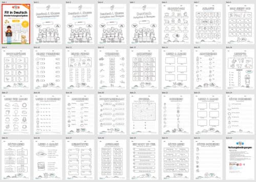 Fit in Deutsch: Wiederholungsaufgaben für die 1. Klasse (30 Arbeitsblätter) - Überblick
