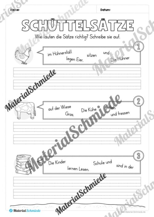 Fit in Deutsch: Wiederholungsaufgaben für die 2. Klasse (30 Arbeitsblätter) - Vorschau 18