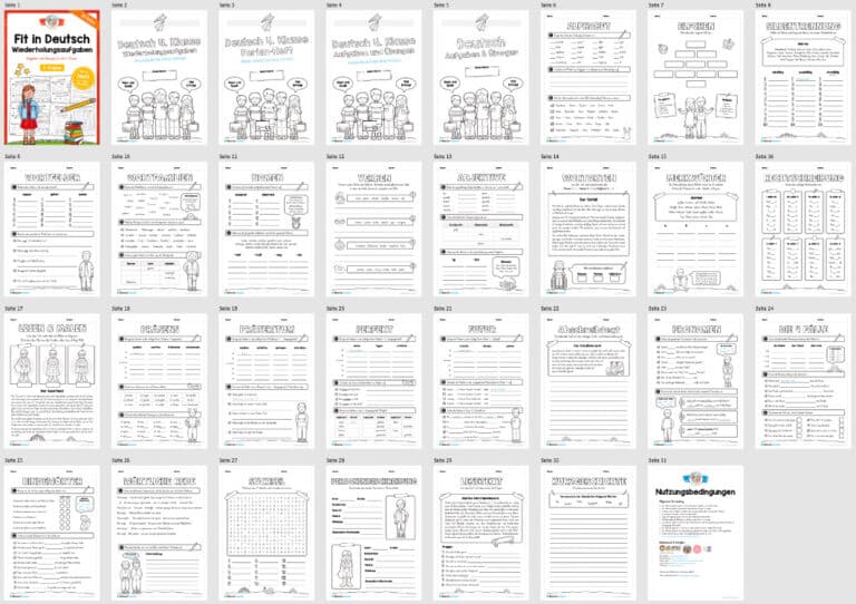 Fit in Deutsch: Wiederholungsaufgaben für die 4. Klasse (Überblick) Fit in Deutsch: Wiederholungsaufgaben für die 4. Klasse (Überblick)