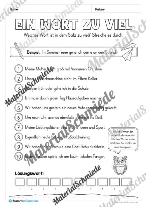 Fit in Deutsch: Wiederholungsaufgaben für die 3. Klasse (Vorschau 08)