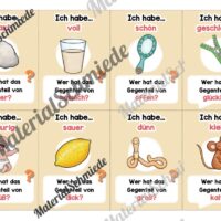 Lesespiel Adjektive: Gegenteile finden (40 Karten) - Arbeitsblatt 02